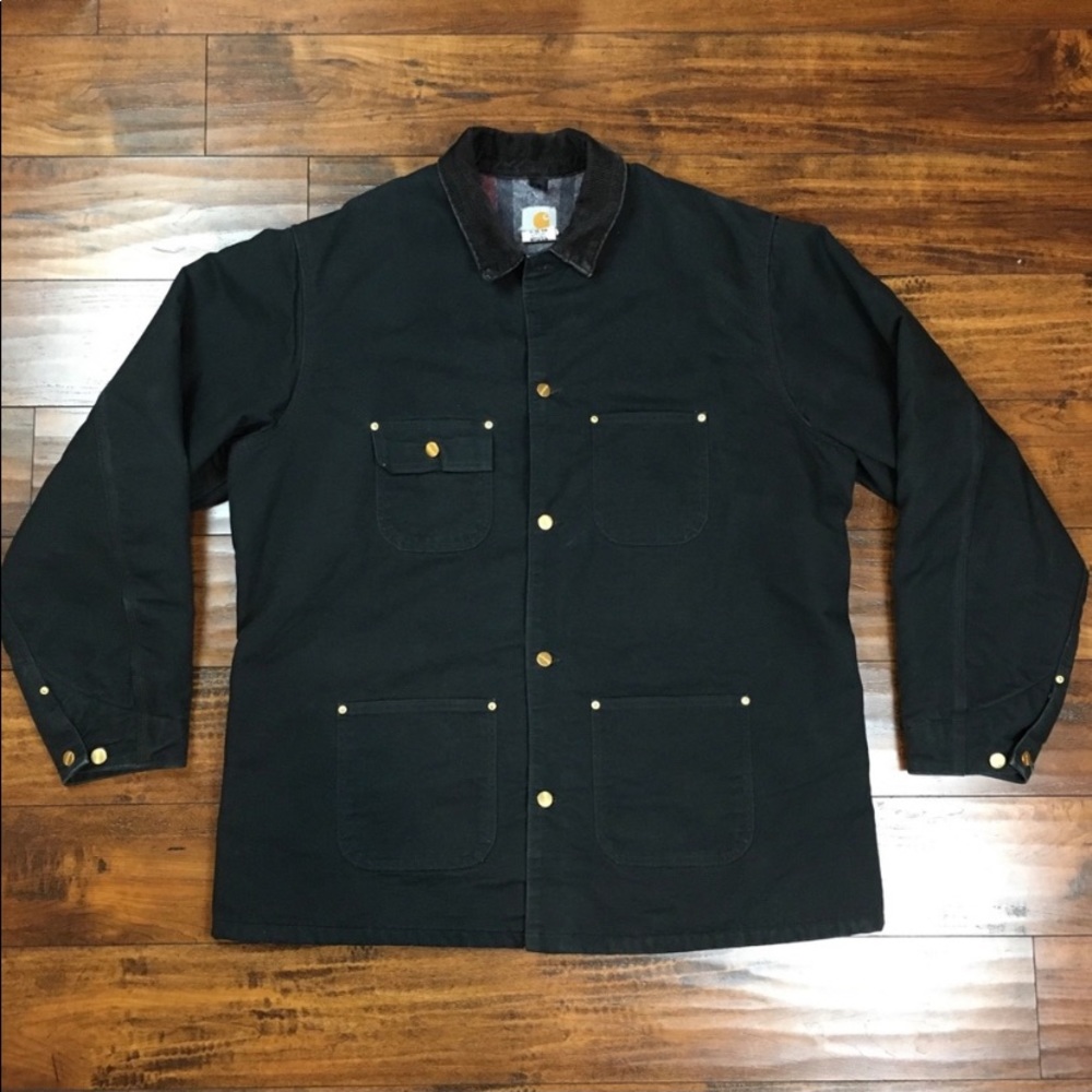 Mint Carhartt Black Chore Jacket in Size 48 Tall Style 5C11BLJ